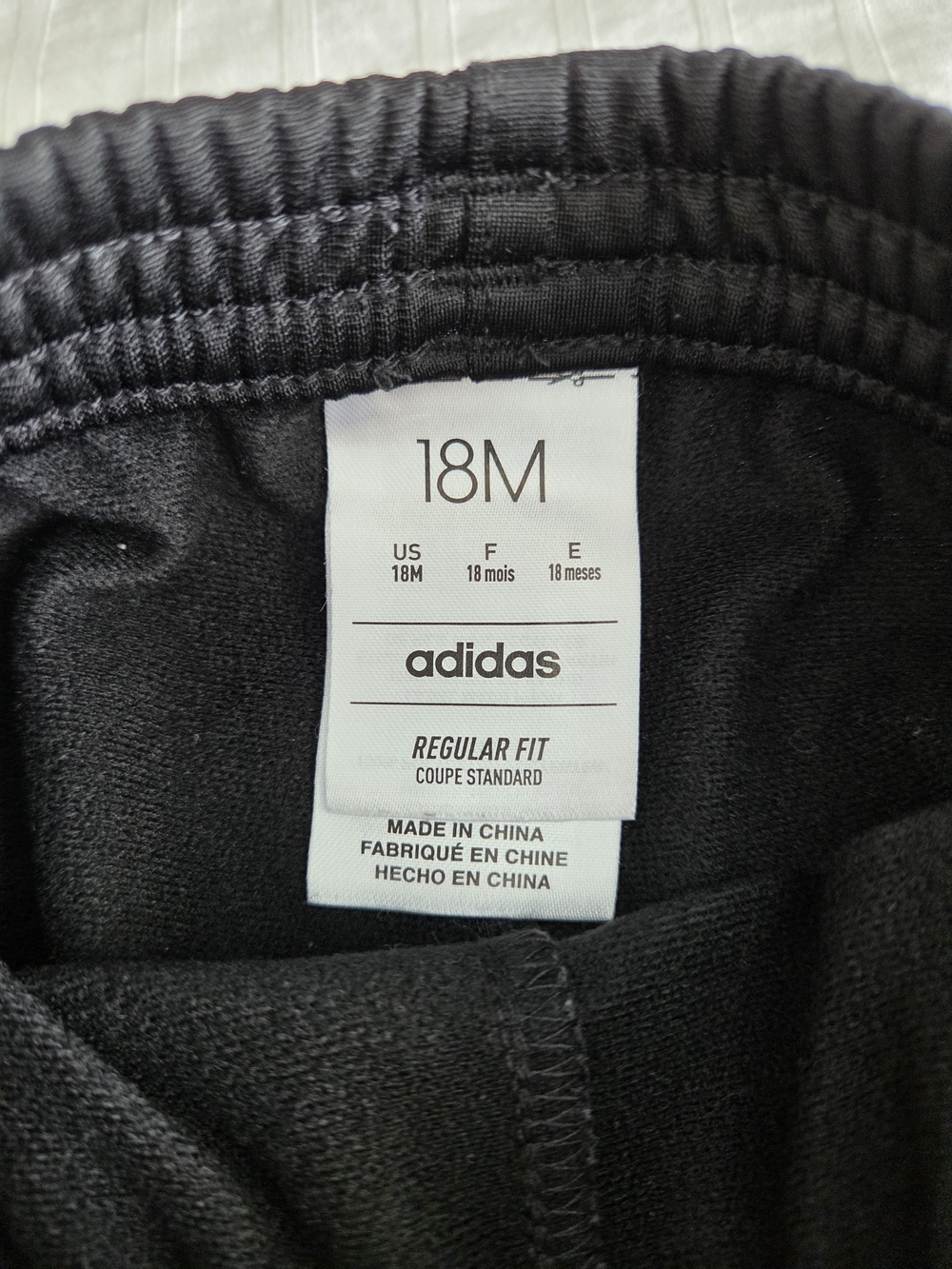 Adidas Toddler Boys Track Pants Black White Stripes Size 18M Athletic Joggers - Picture 4 of 6